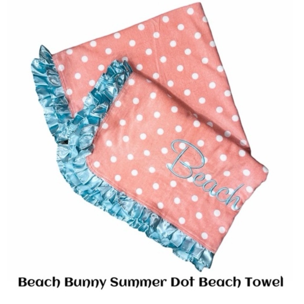 Beach Bunny Summer Polkadot Ruffle Towel